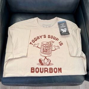Life is Good Men's Cream Bourbon T-Shirt
